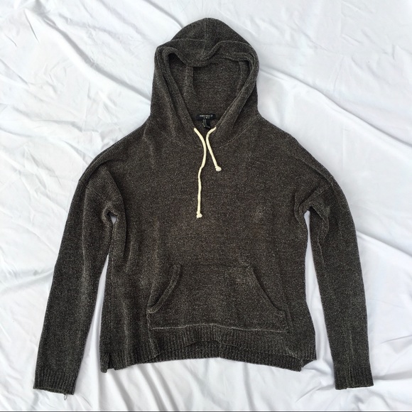 Forever 21 Tops - Forever 21 Gray Chenille Soft Hoodie Sweatshirt